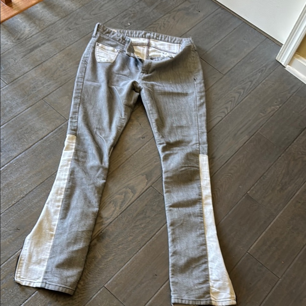Gray and White Women's Jeans